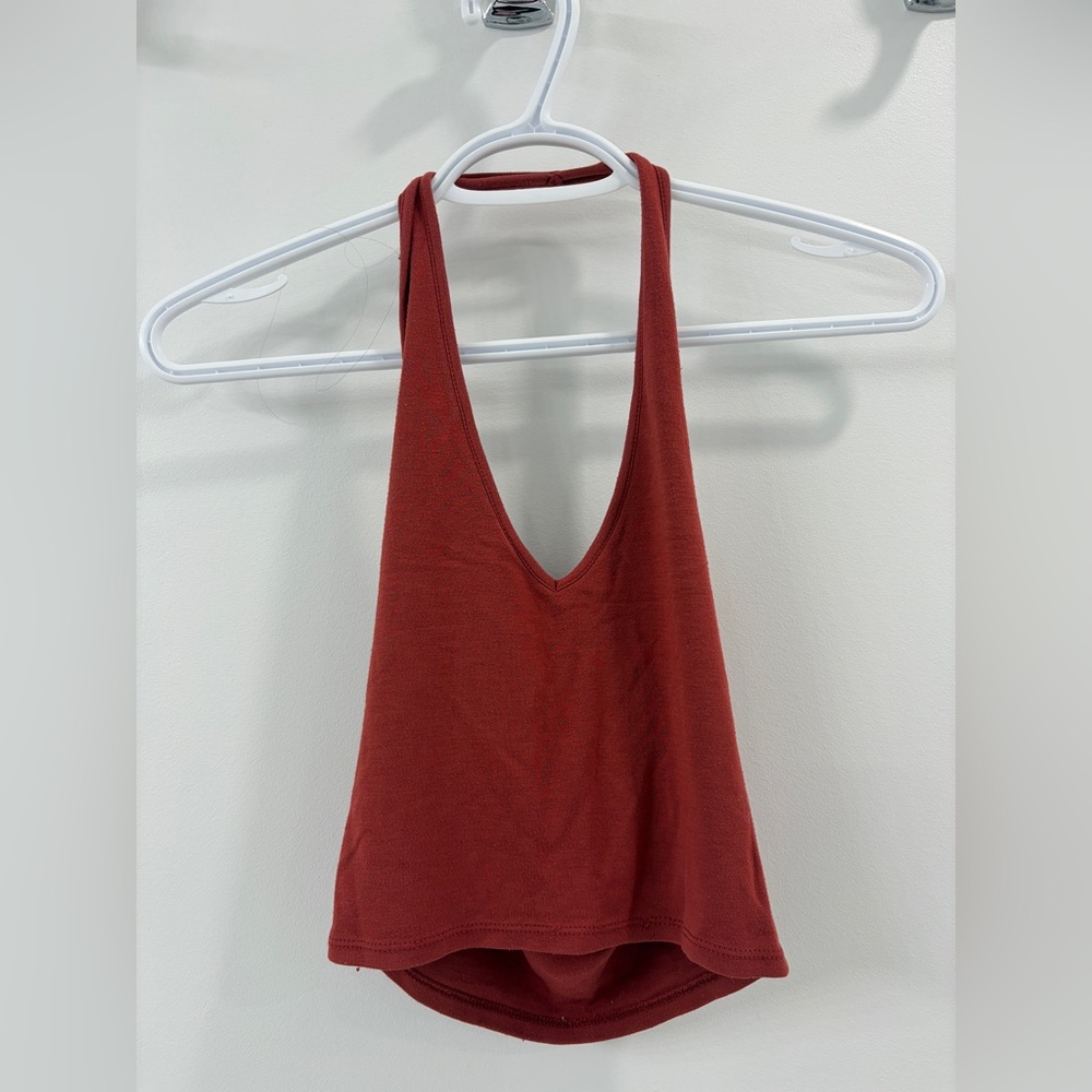 Brandy Melville Orange/Brown Halter Top Tank Top